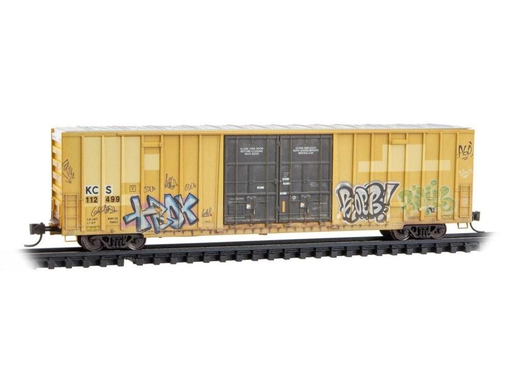 N Micro-Trains MTL 12344150 KCS/ex-TTX 60' Hi-Cube Box Car #112499 w/ Graffiti