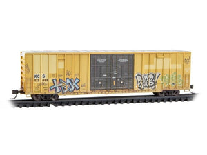 N Micro-Trains MTL 12344150 KCS/ex-TTX 60' Hi-Cube Box Car #112499 w/ Graffiti