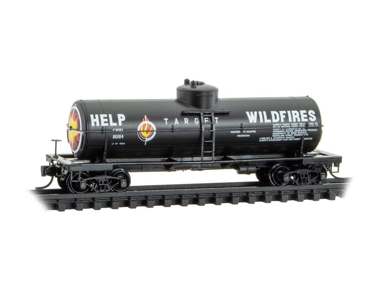 N Micro-Trains MTL 06500366 CWRL "Target Wildfires" Single Dome Tank Car #80164