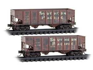 N Micro-Trains MTL 98305094 SP Southern Pacific 2-Bay Hoppers 2-Pack w/ Graffiti