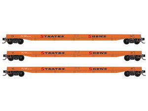 N Micro-Trains MTL 98302269 Strates Shows 70' Warren Circus Flat Cars 3-Pack