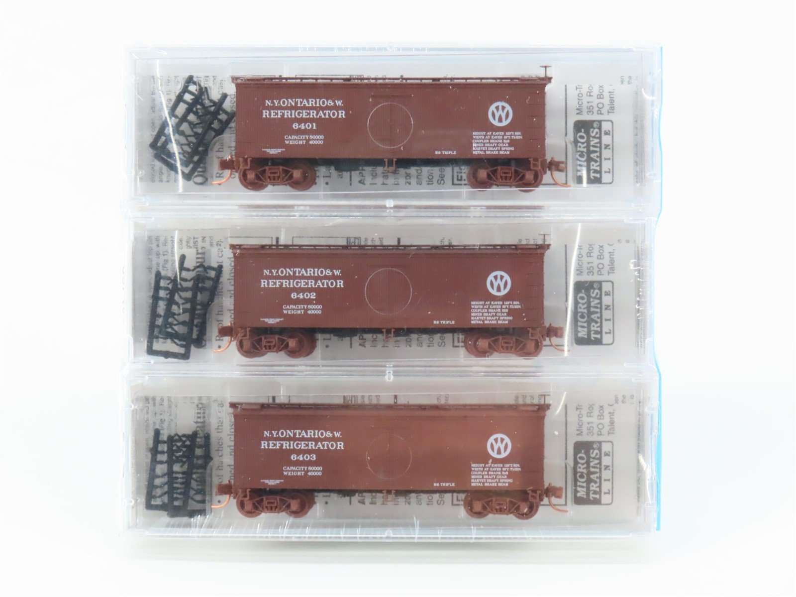 N Scale Micro-Trains MTL BLW 2000-9 NYO&W Railroad 36' Reefer 3-Pack Sealed