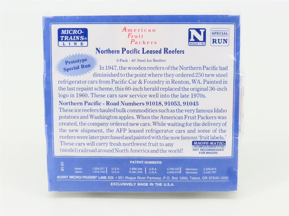 N Scale Micro-Trains MTL American Fruit Packers #5.5 NP Reefer 3-Pack Sealed
