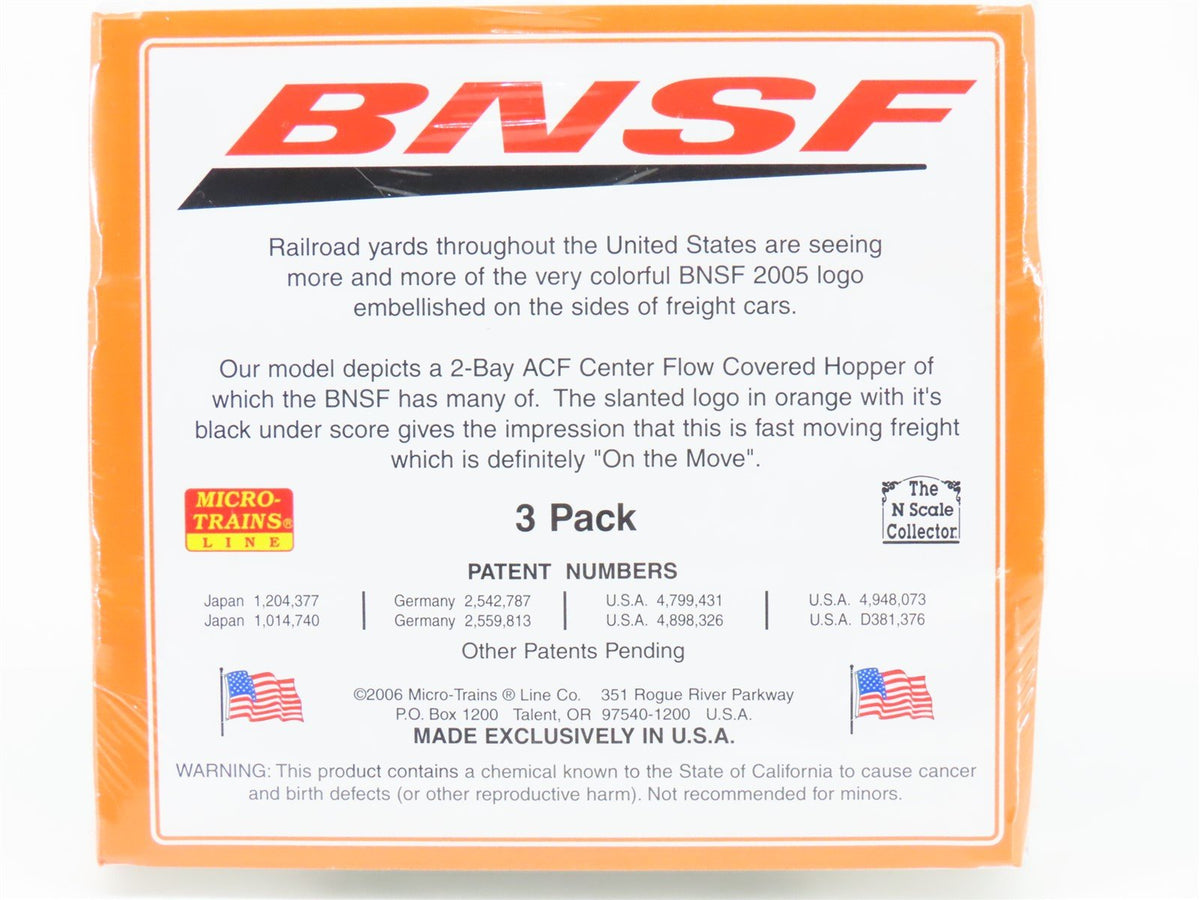 N Scale Micro-Trains MTL NSC 05-94 BNSF Railway 2-Bay Hopper 3-Pack Sealed