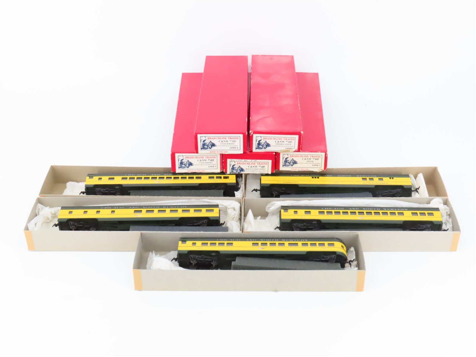LOT of 5 HO Scale Branchlines CNW Chicago & Northwestern Passenger Cars