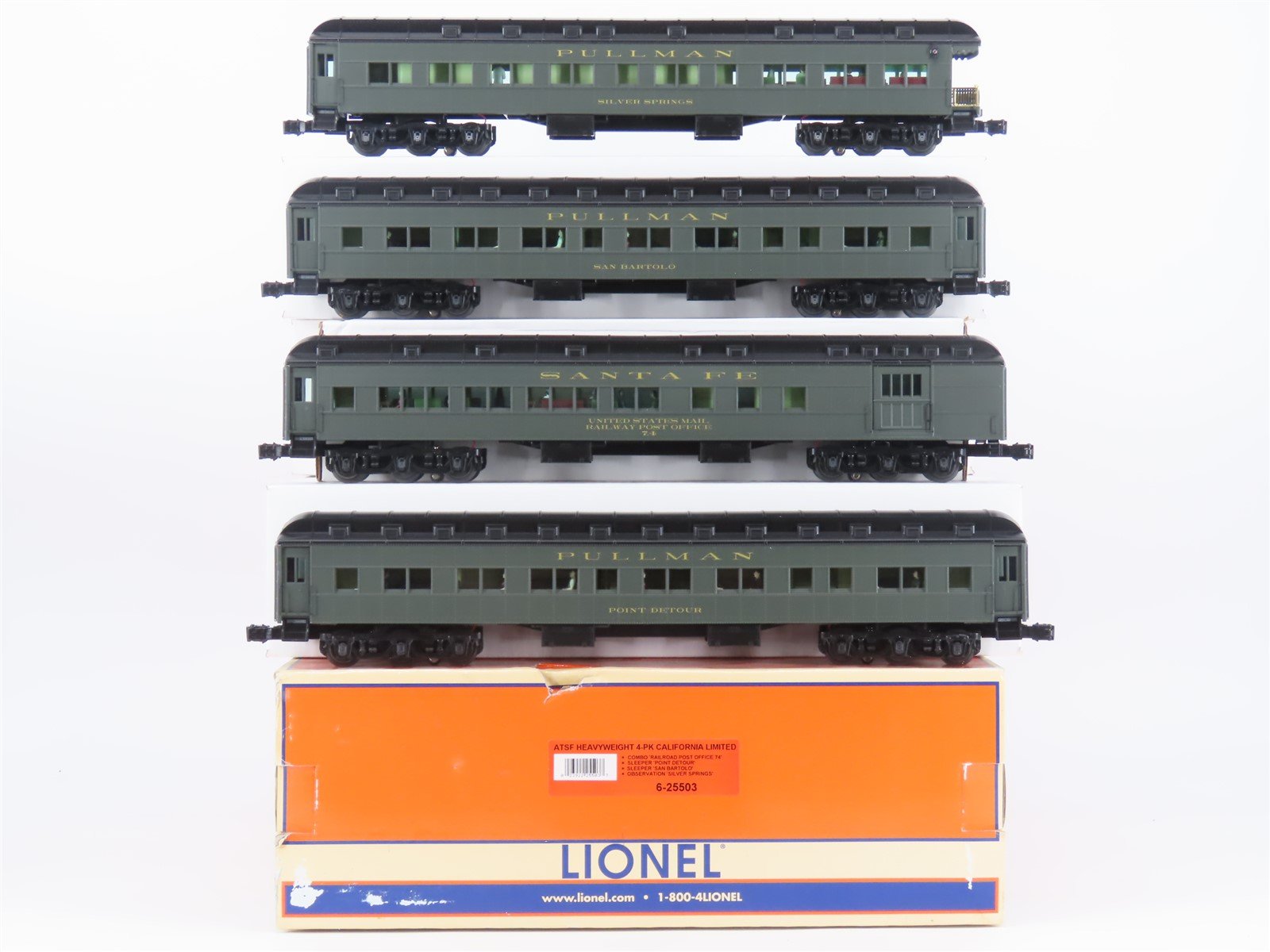 O Gauge 3-Rail Lionel 6-25503 ATSF California Limited Passenger 4-Car Set