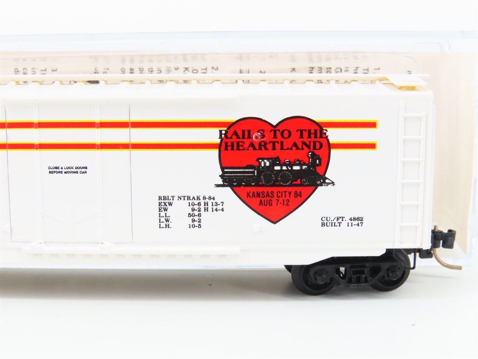 N Kadee Micro-Trains MTL Special Run NMRA Rails to the Heartland Boxcar 1984