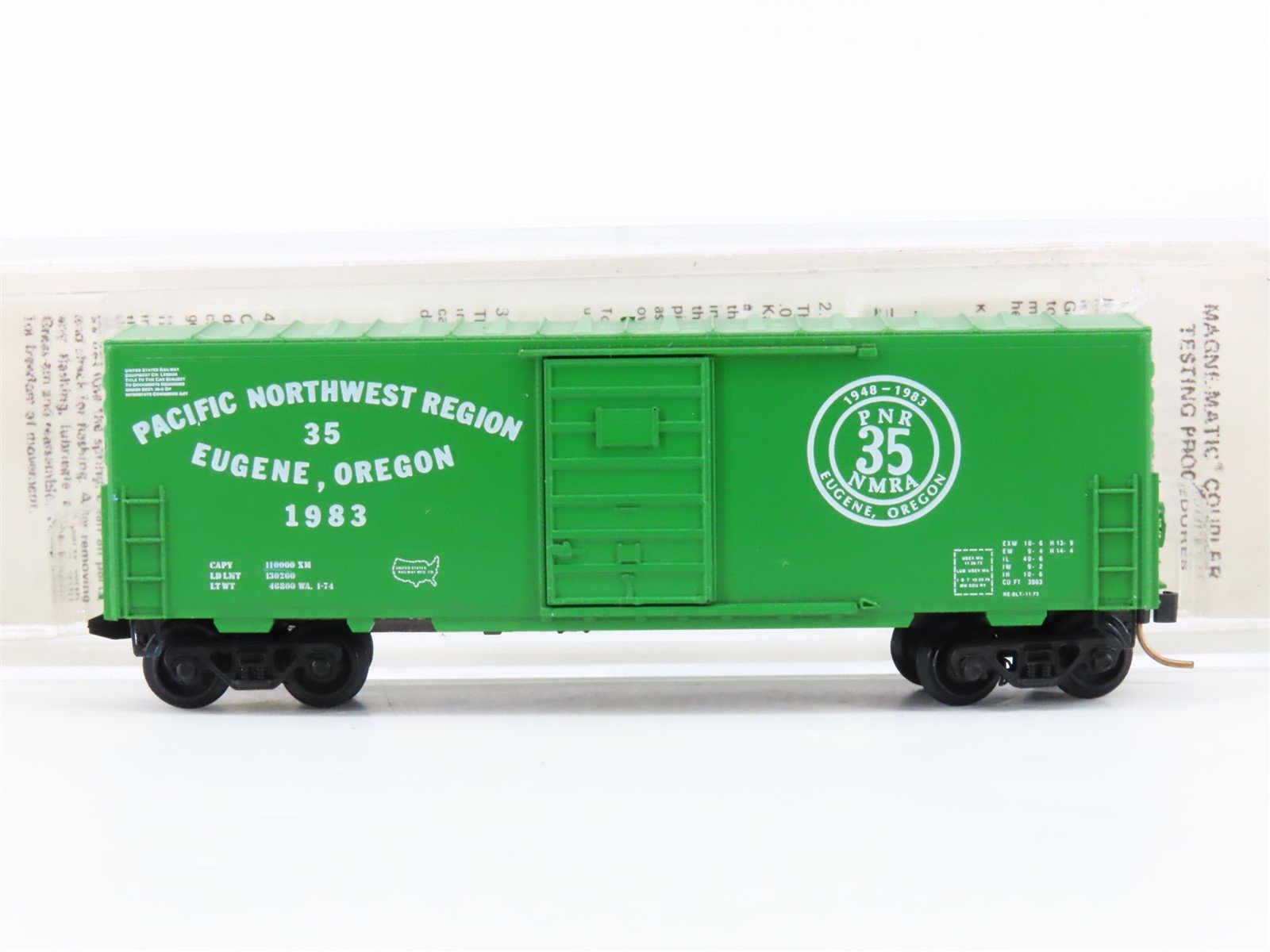 N Kadee Micro-Trains MTL Special Run NMRA PNR 35 Eugene Oregon Boxcar 1983