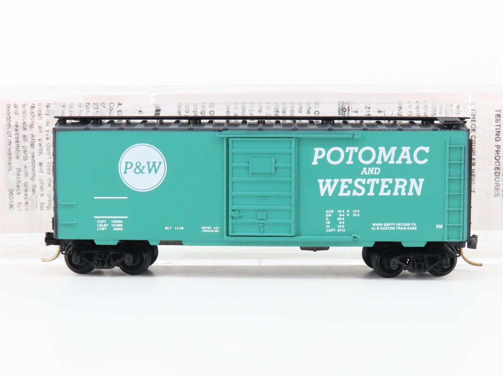 N Scale Kadee Micro-Trains MTL Special Run P&W Potomac and Western Boxcar No #