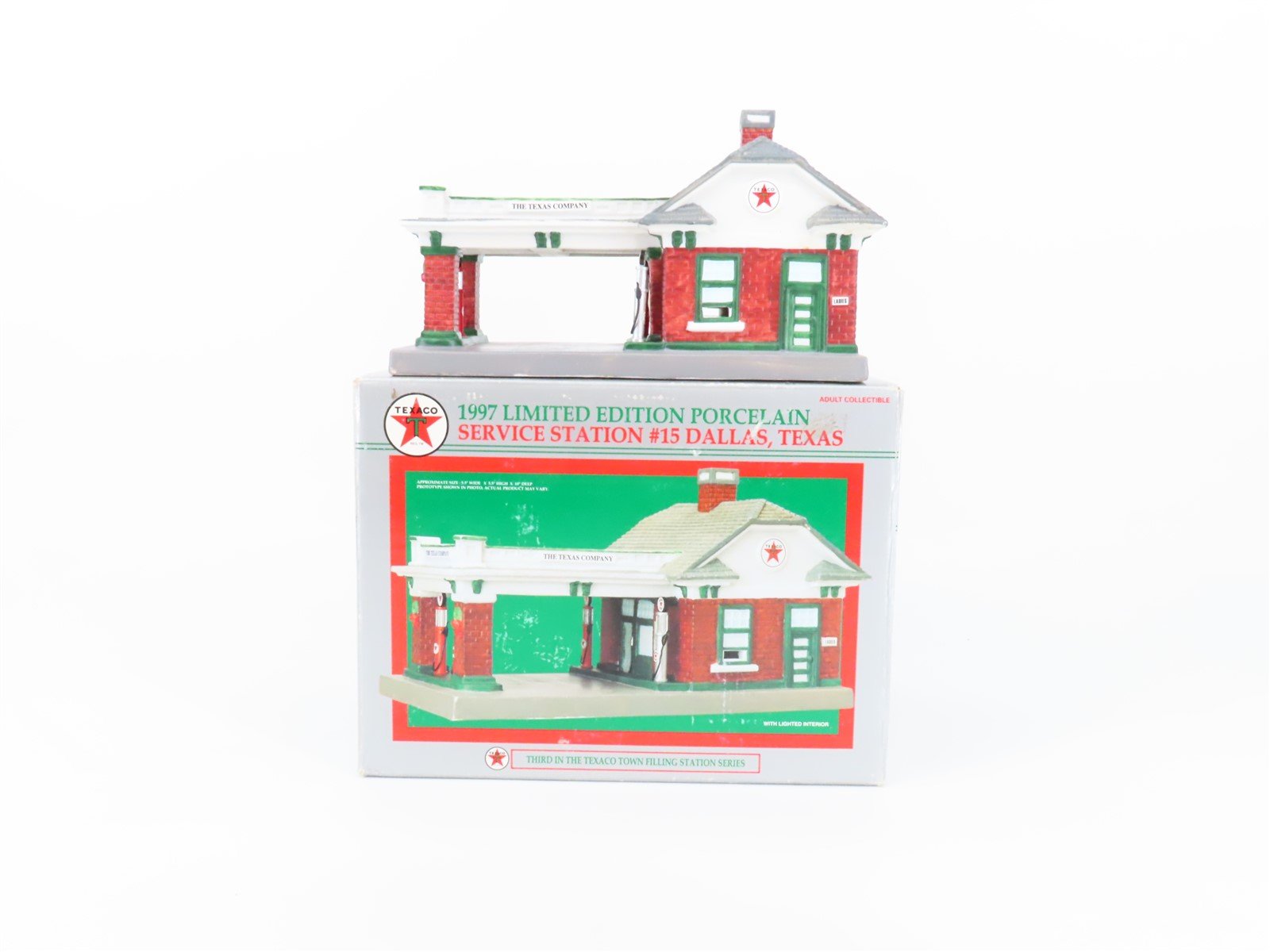 Racing Champions 09492T Texaco 1997 Porcelain Service Station #15 Dallas, Texas