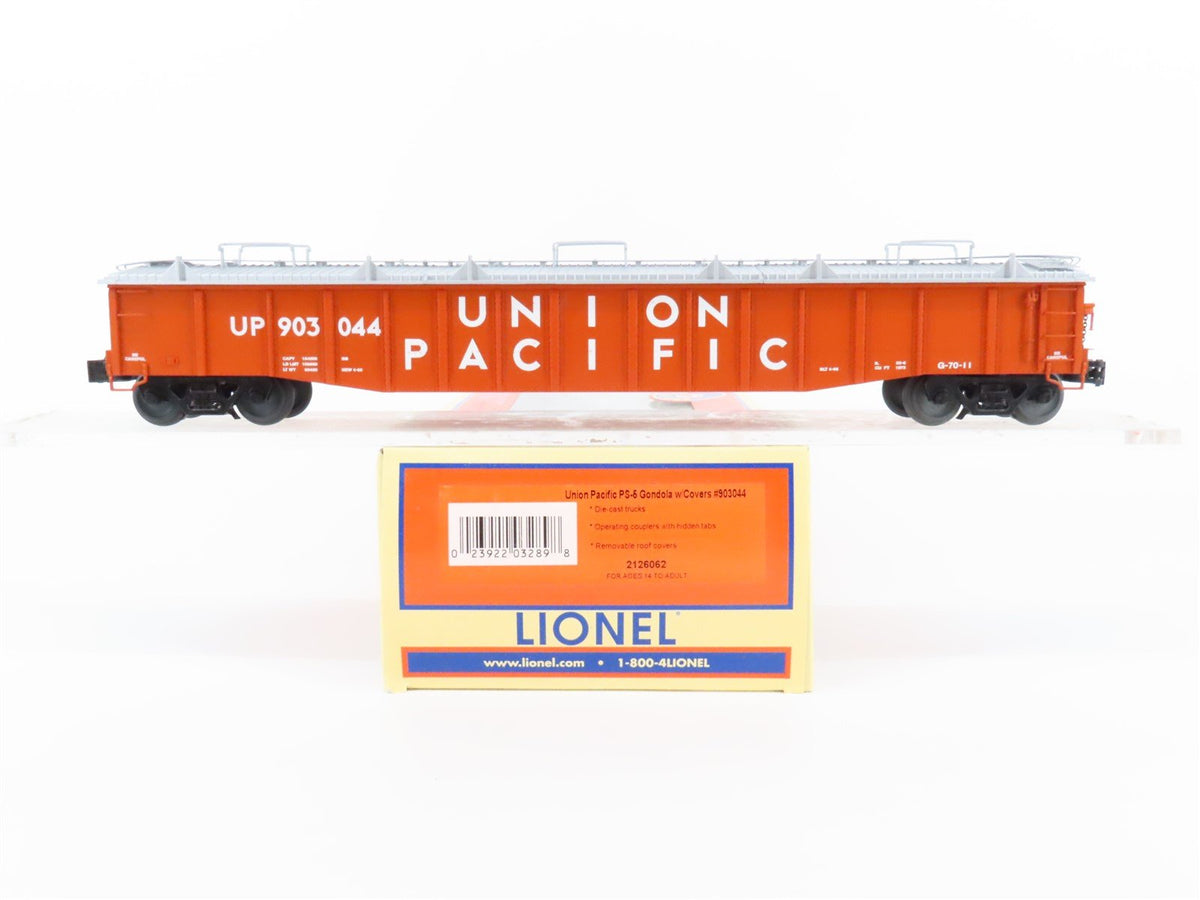 O Gauge 3-Rail Lionel 2126062 UP Union Pacific Gondola w/ Covers #903044