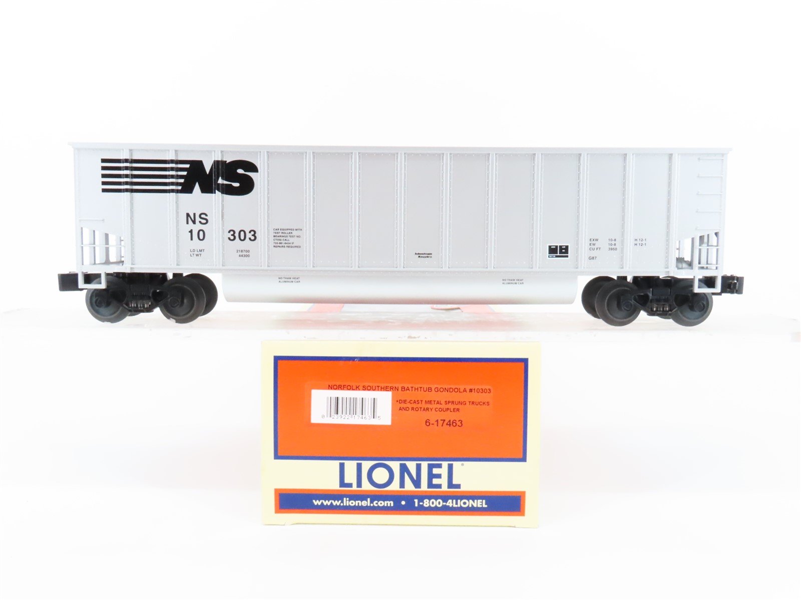 O Gauge 3-Rail Lionel 6-17463 NS Norfolk Southern Bathtub Gondola #10303