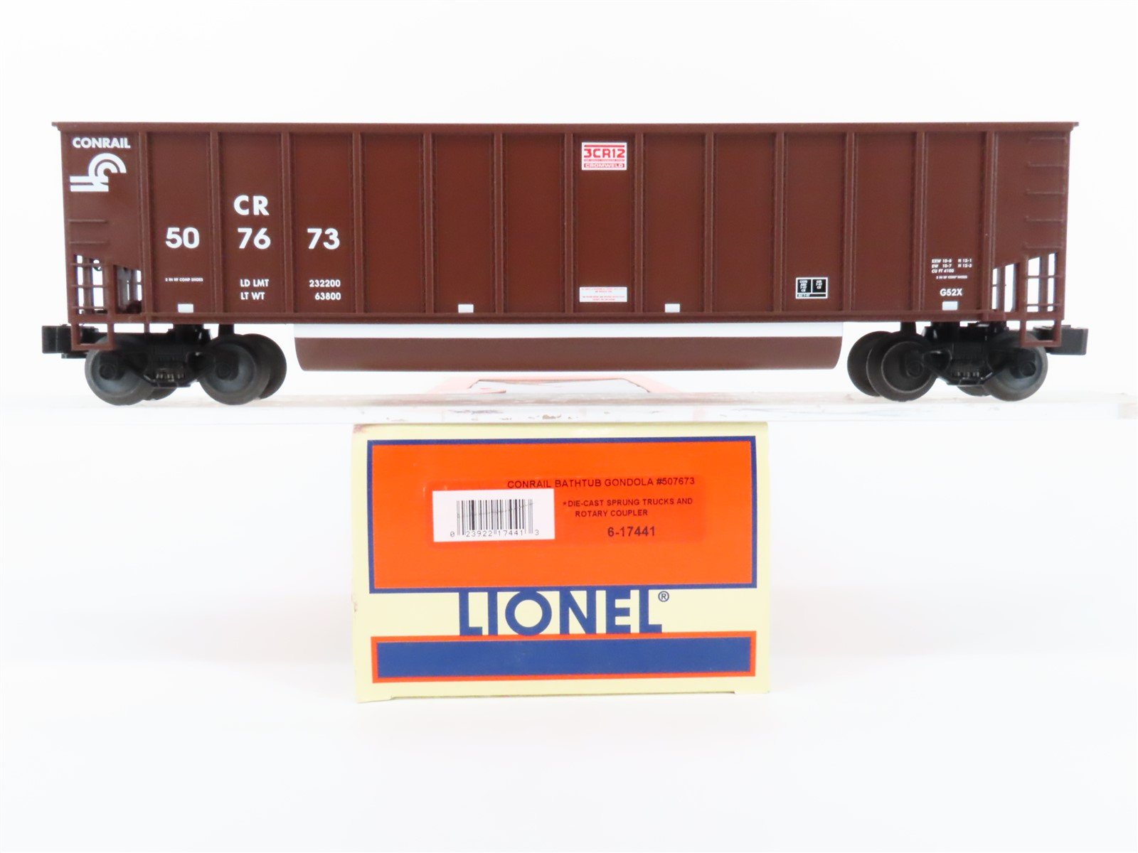 O Gauge 3-Rail Lionel 6-17441 CR Conrail Bathtub Gondola #507673