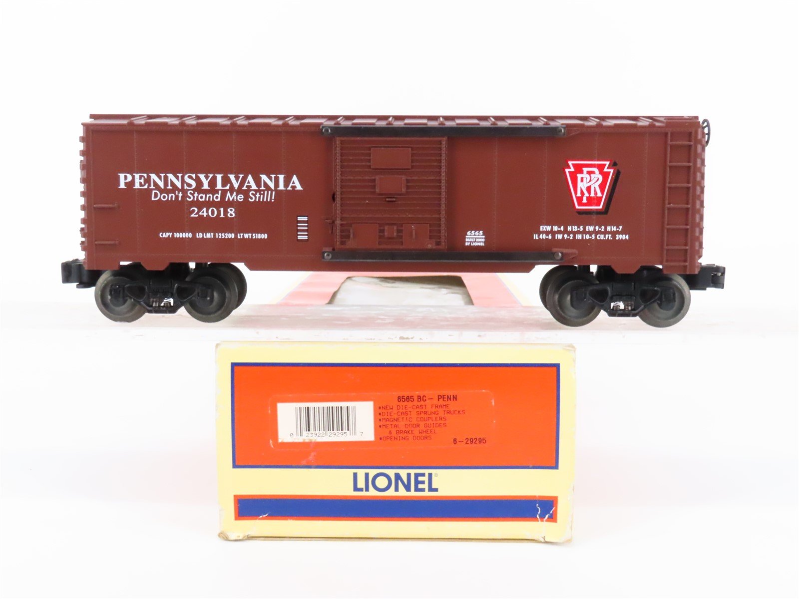 O Gauge 3-Rail Lionel 6-29295 PRR "Don't Stand Me Still!" Box Car #24018