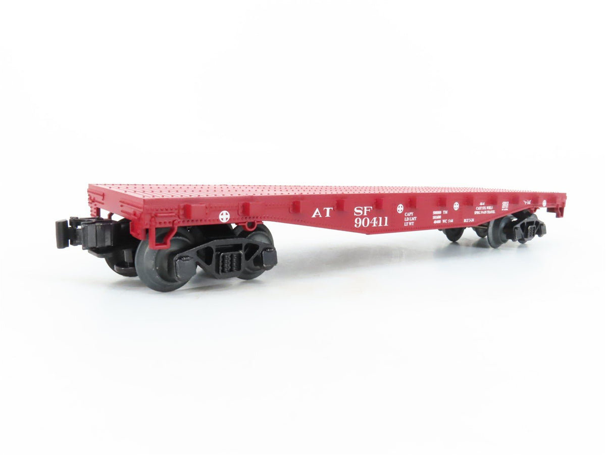 O Gauge 3-Rail Lionel 2143012 ATSF Santa Fe Flat Car w/ Stakes &amp; I Beams #90411