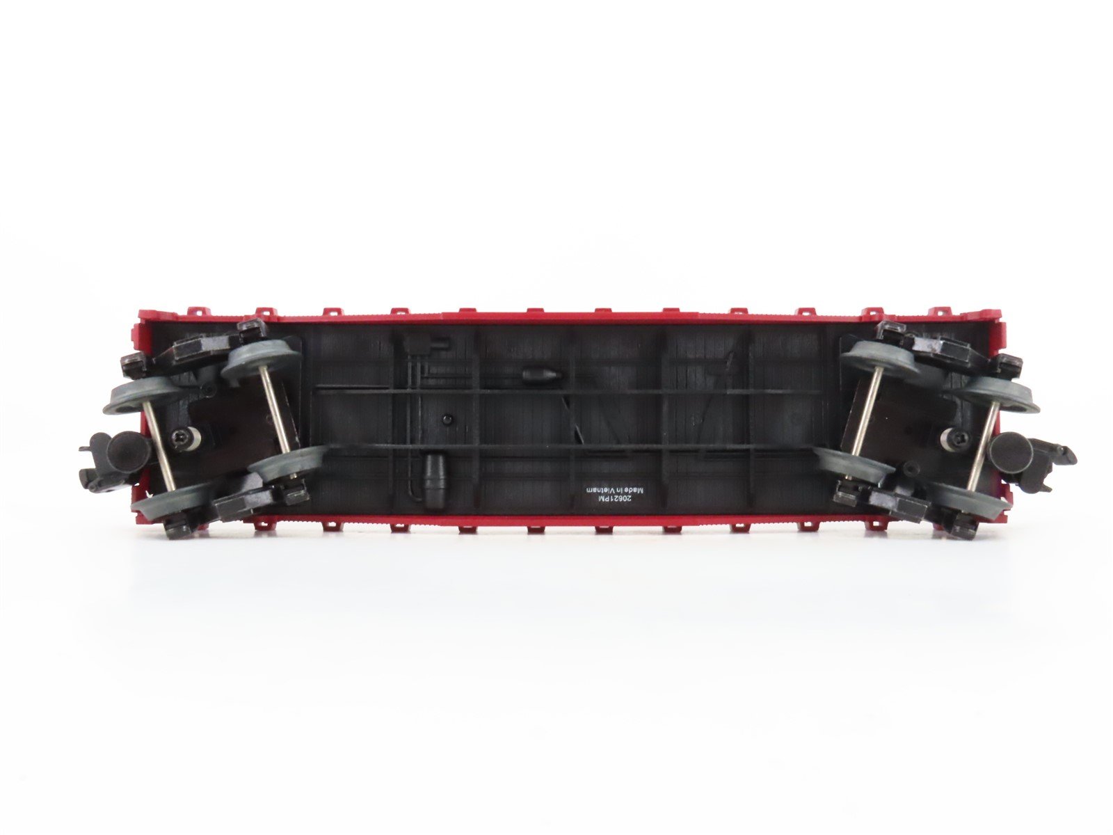 O Gauge 3-Rail Lionel 2143012 ATSF Santa Fe Flat Car w/ Stakes & I Beams #90411