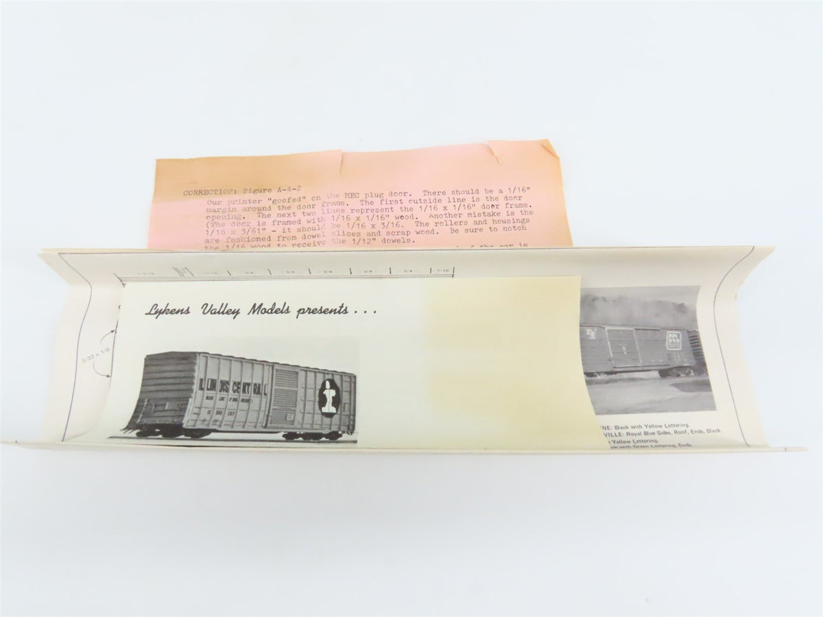 O Scale Lykens Valley LVM Craftsman Kit Undecorated IC 50&#39; Waffle-Side Box Car