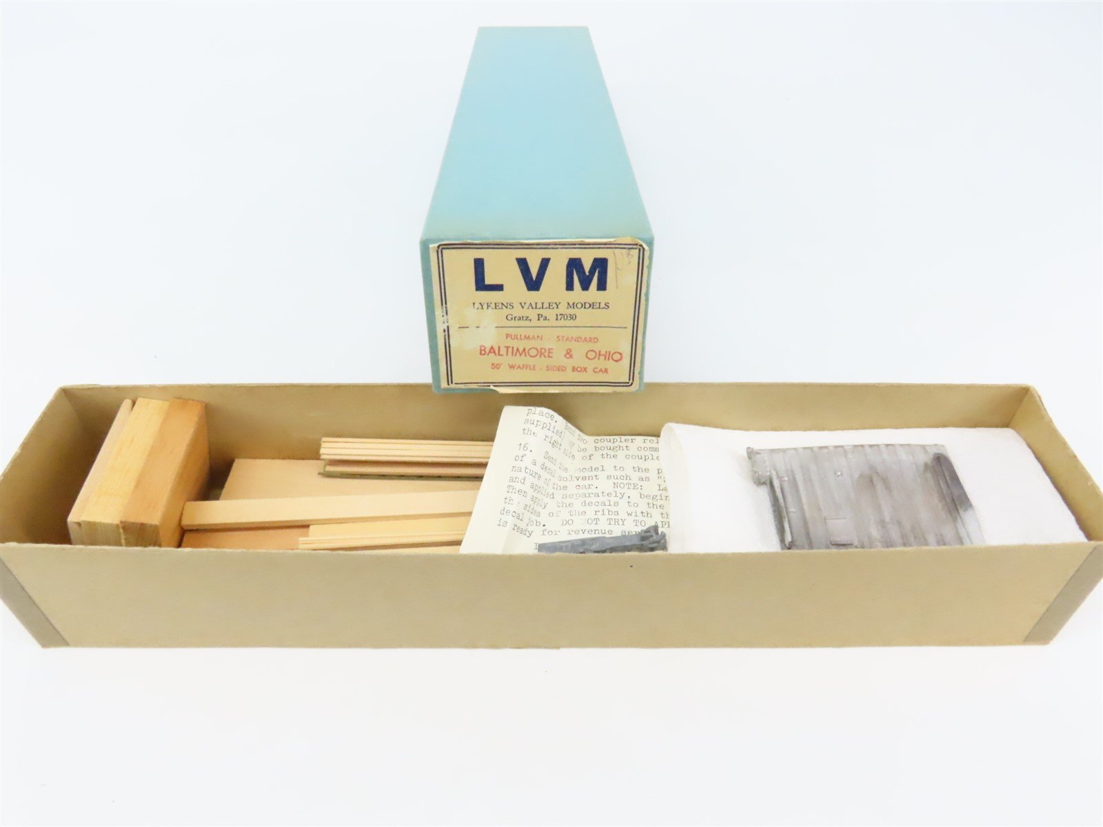 O Scale Lykens Valley LVM Craftsman Kit Undecorated B&O 50' Waffle-Side Box Car