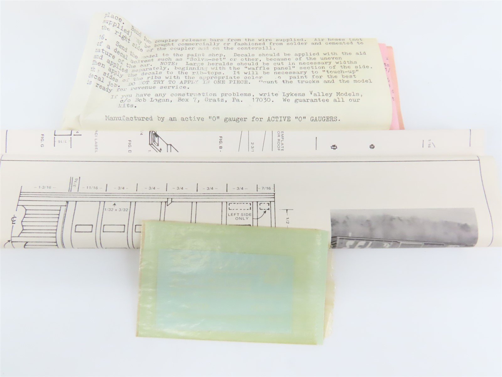 O Scale Lykens Valley LVM Craftsman Kit Undecorated B&O 50' Waffle-Side Box Car