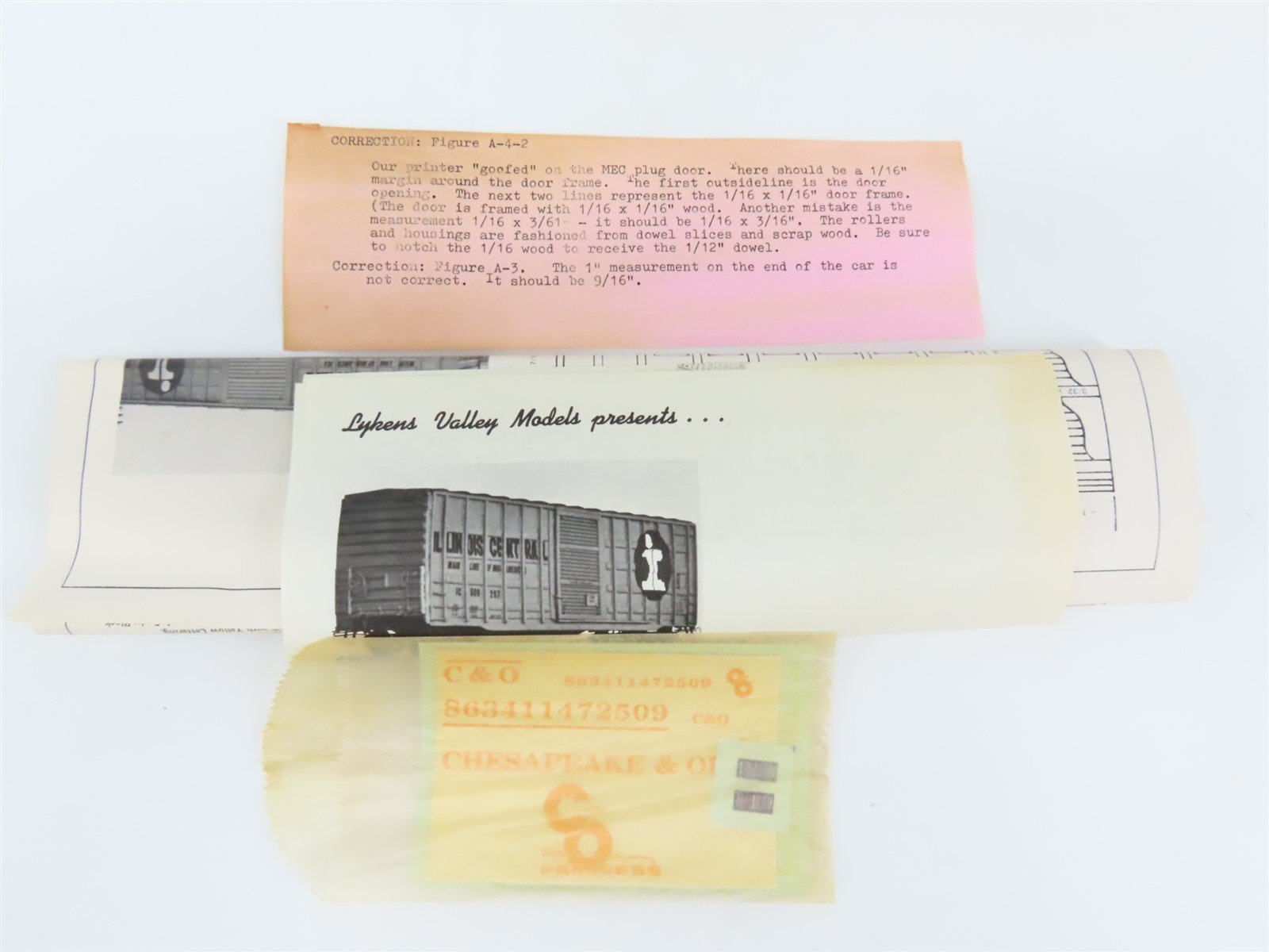 O Scale Lykens Valley LVM Craftsman Kit Undecorated C&O 50' Waffle-Side Box Car