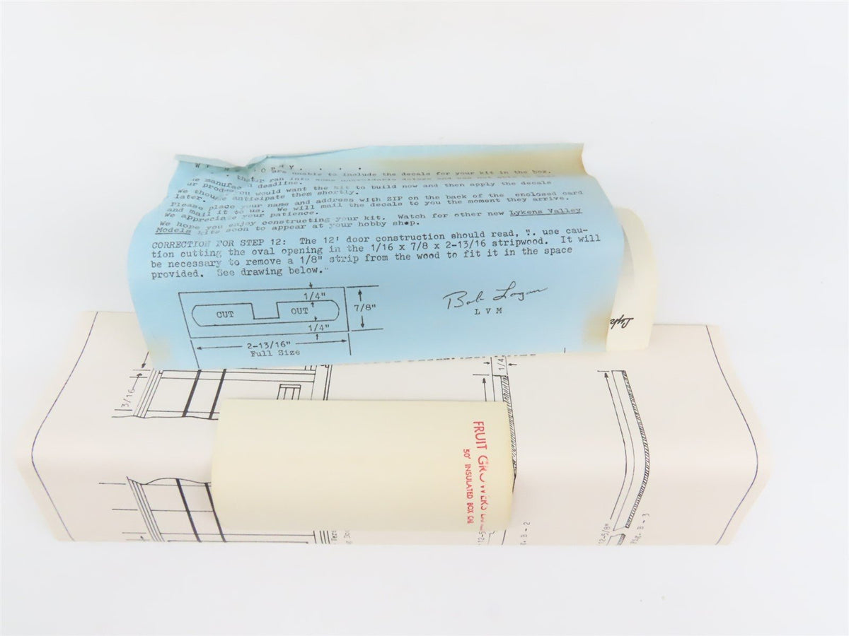 O Scale Lykens Valley LVM Craftsman Kit Undecorated FGE 50&#39; Insulated Box Car