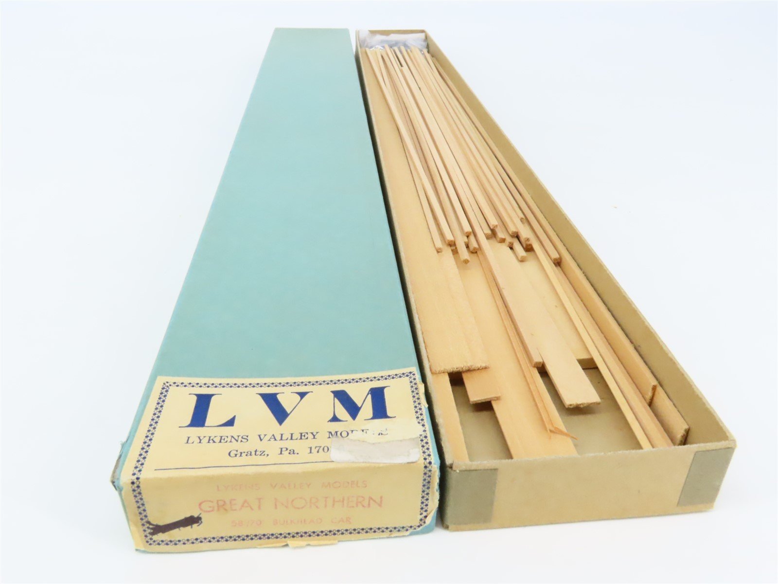 O Scale Lykens Valley LVM Craftsman Kit Undecorated GN 58/70' Bulkhead Flat Car