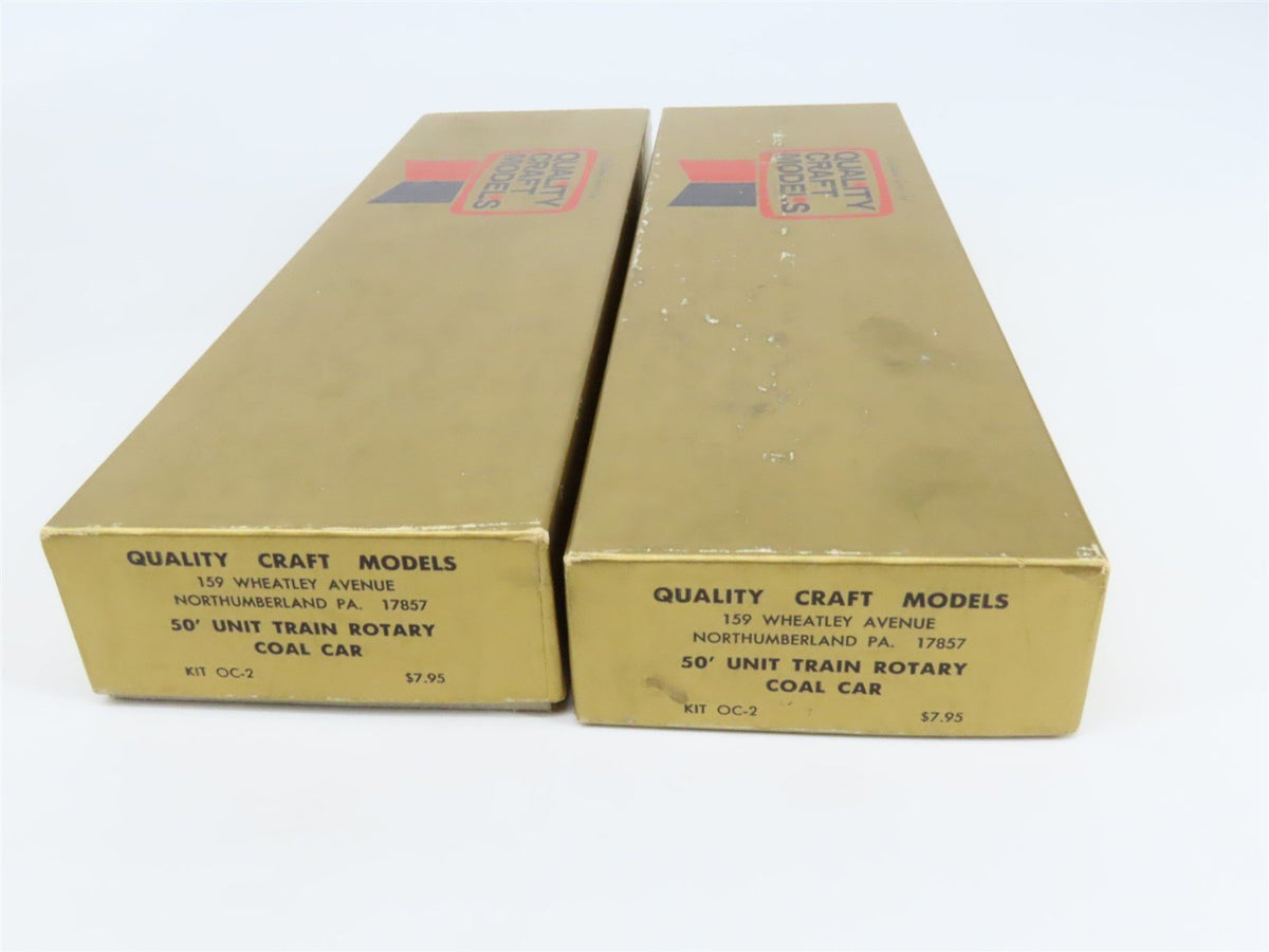 LOT of 2 O Scale Quality Craft Kit OC-2 Undecorated 50&#39; Rotary Coal Car