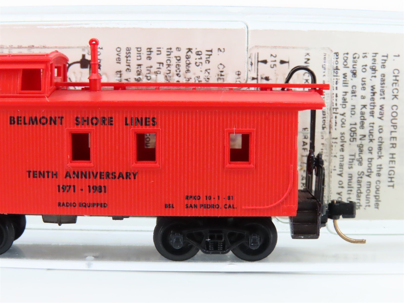 N Kadee Micro Trains MTL BSL 10th Anniversary Caboose SIGNED by William Doovas