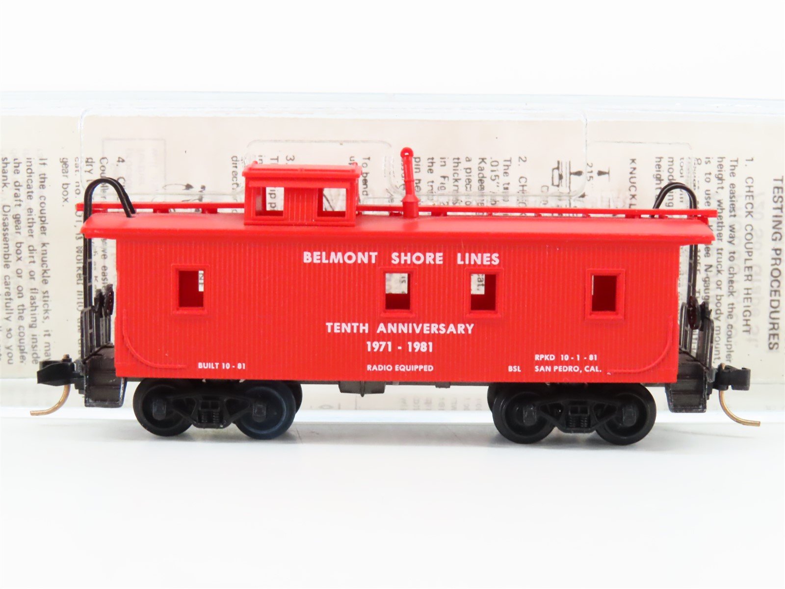 N Scale Kadee Micro Trains MTL BSL 10th Ann. Caboose -William Doovas Signed