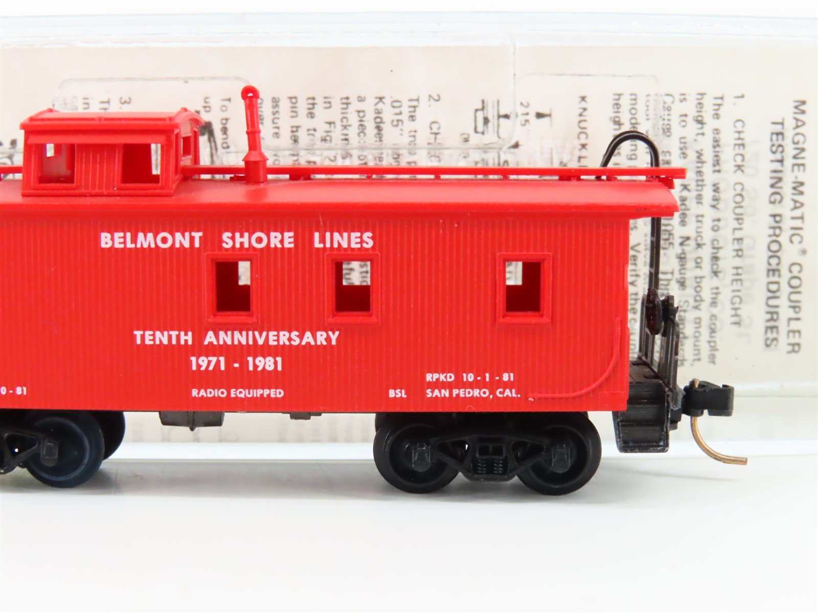 N Scale Kadee Micro Trains MTL BSL 10th Ann. Caboose -William Doovas Signed