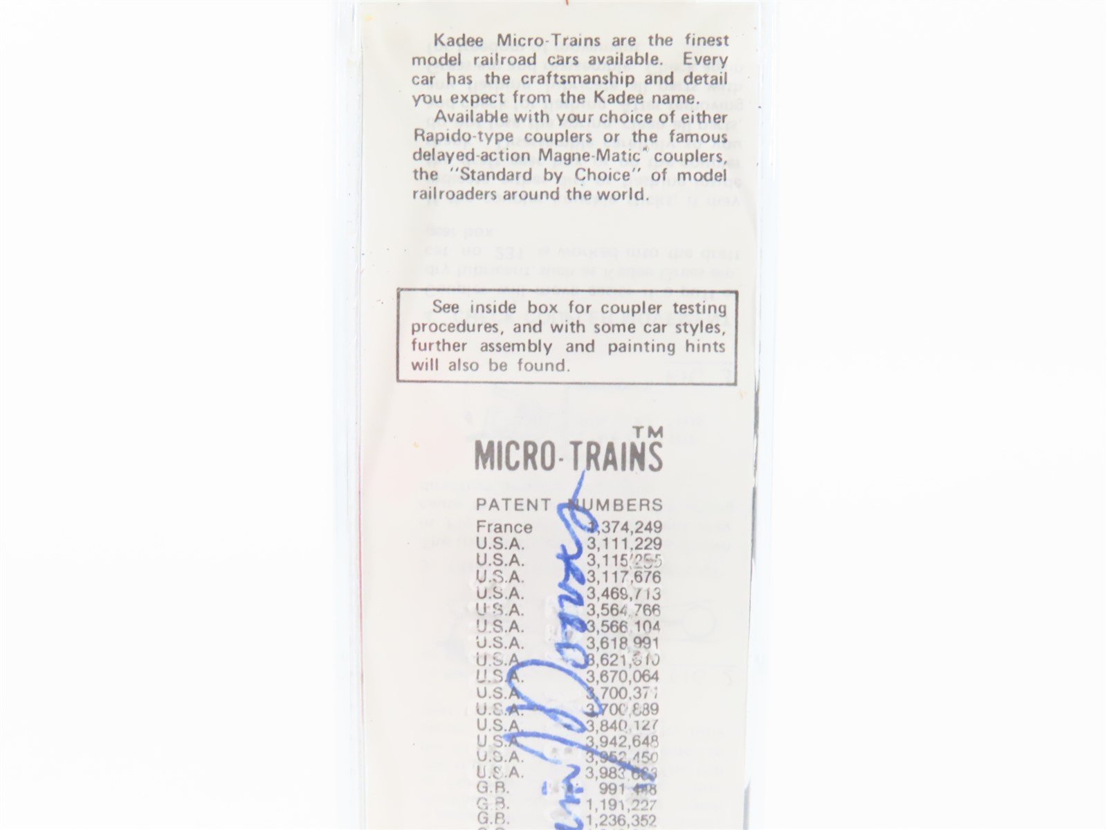 N Scale Kadee Micro Trains MTL BSL 10th Ann. Caboose -William Doovas Signed