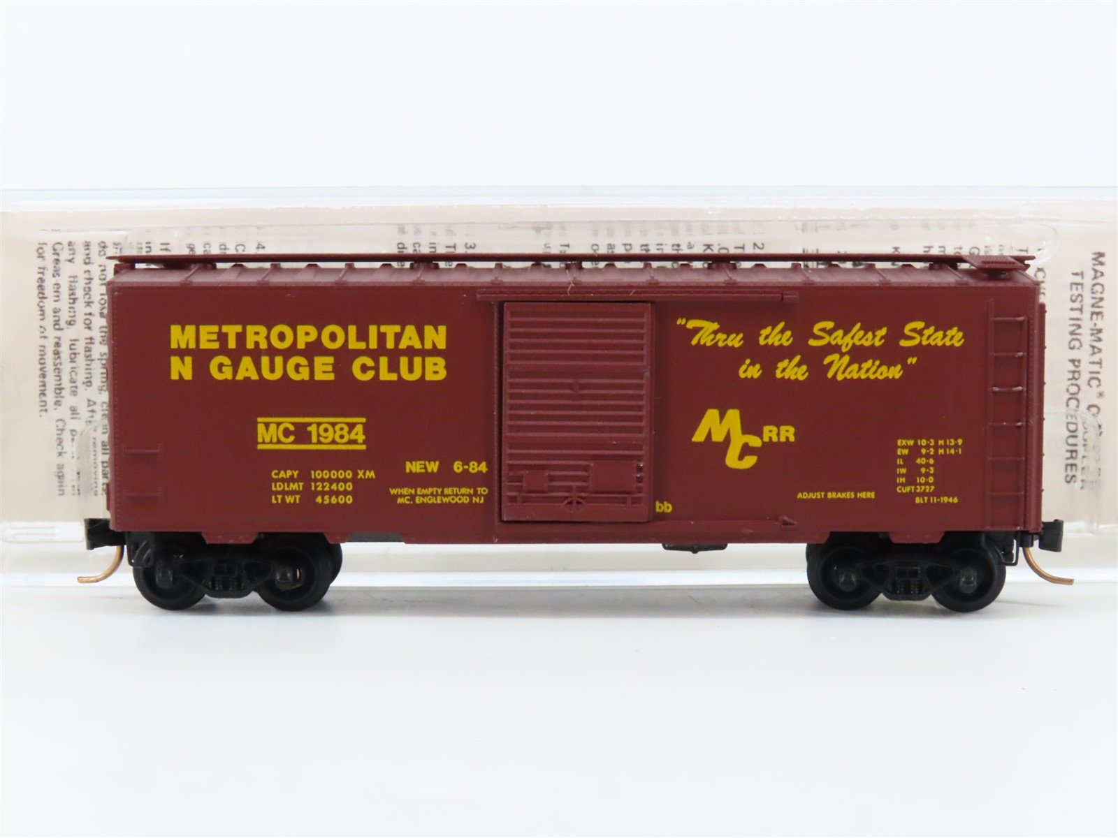 N Scale Kadee Micro Trains MTL BLW 48 MC Metropolitan N Gauge Club Boxcar MC1984