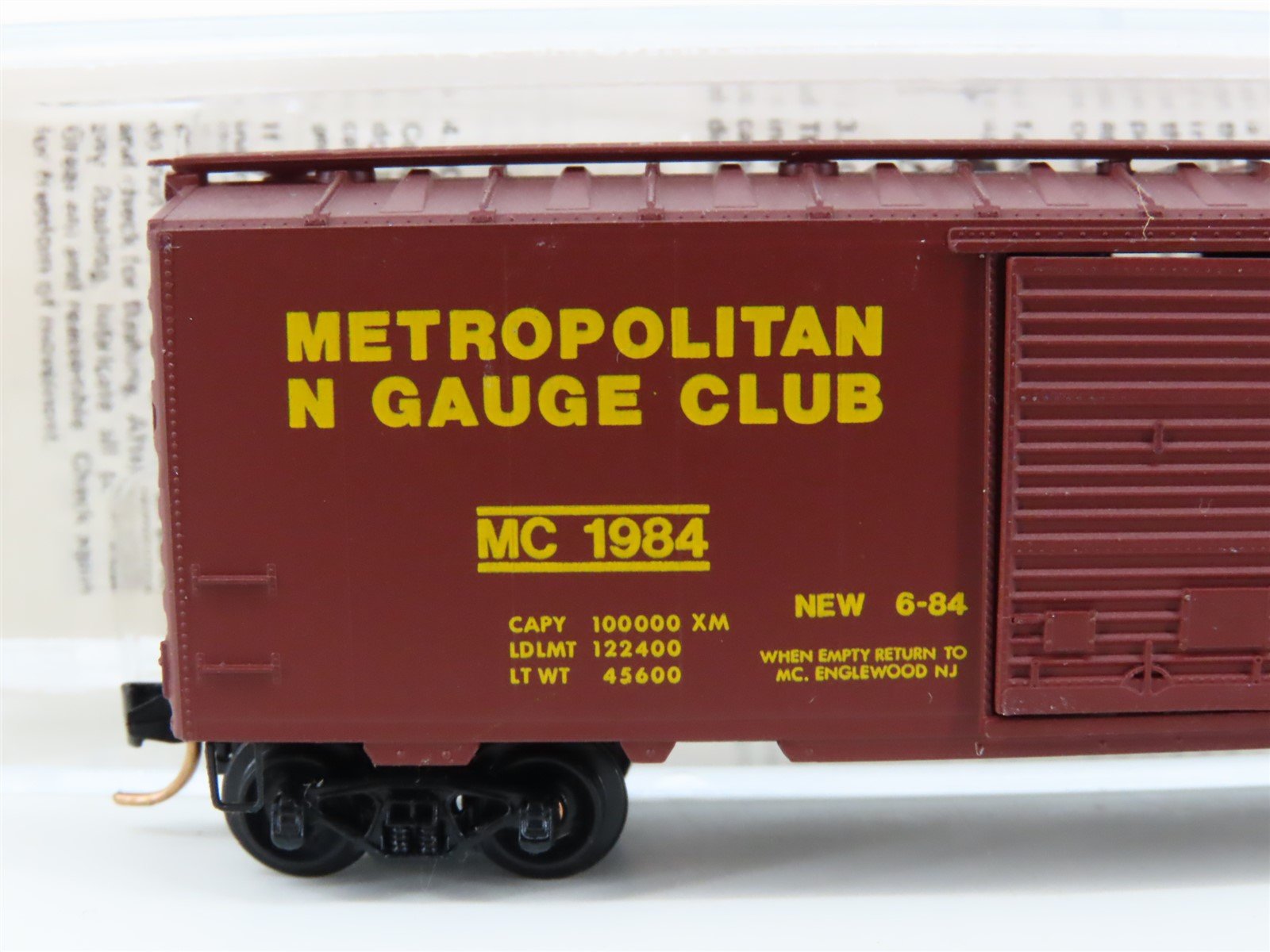 N Scale Kadee Micro Trains MTL BLW 48 MC Metropolitan N Gauge Club Boxcar MC1984