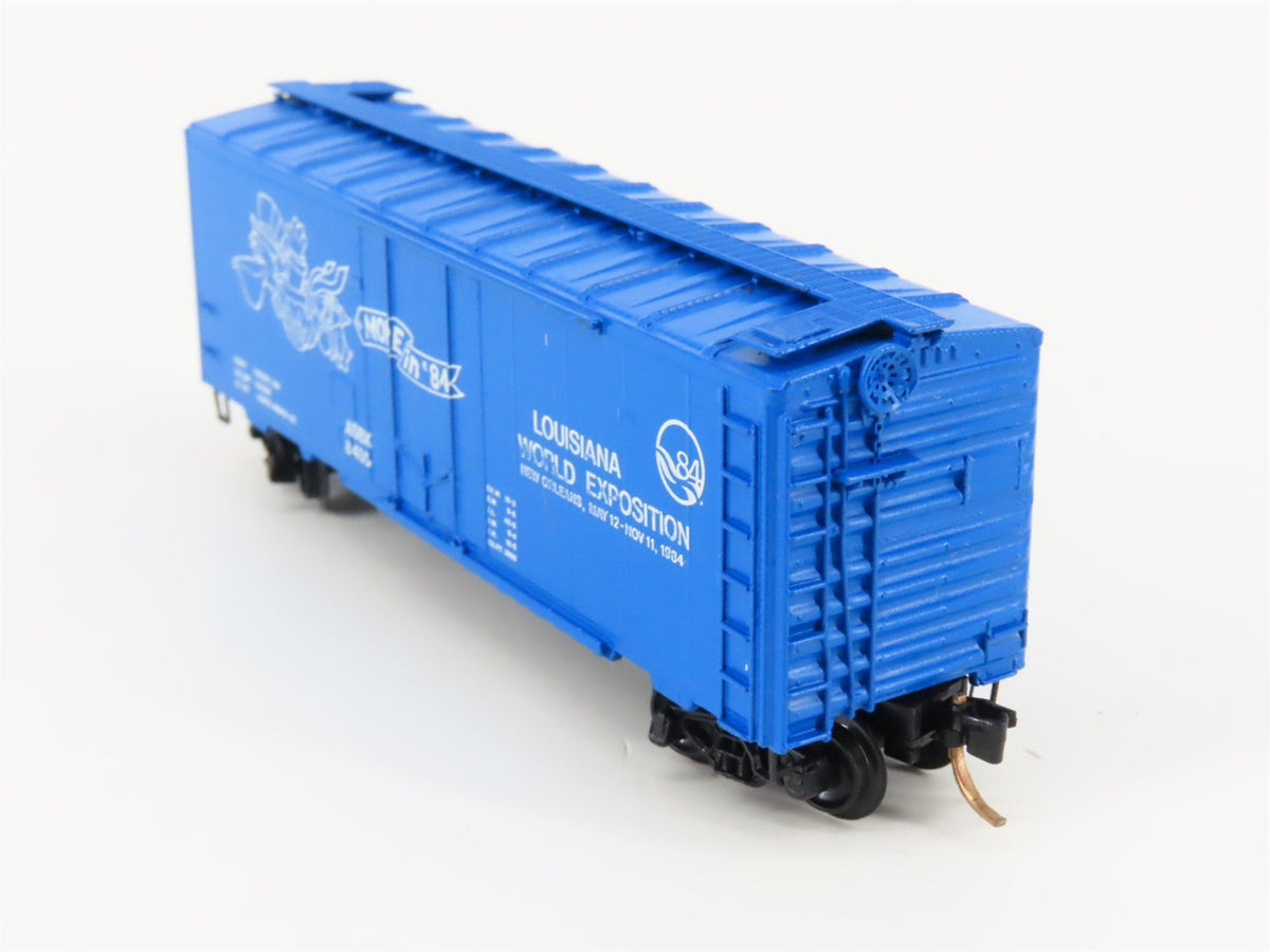 N Scale Kadee Micro-Trains MTL AkSarBen ASBX More In &#39;84 World Expo Boxcar 8405