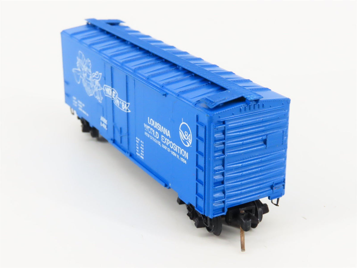 N Scale Kadee Micro-Trains MTL AkSarBen ASBX More In &#39;84 World Expo Boxcar 8405