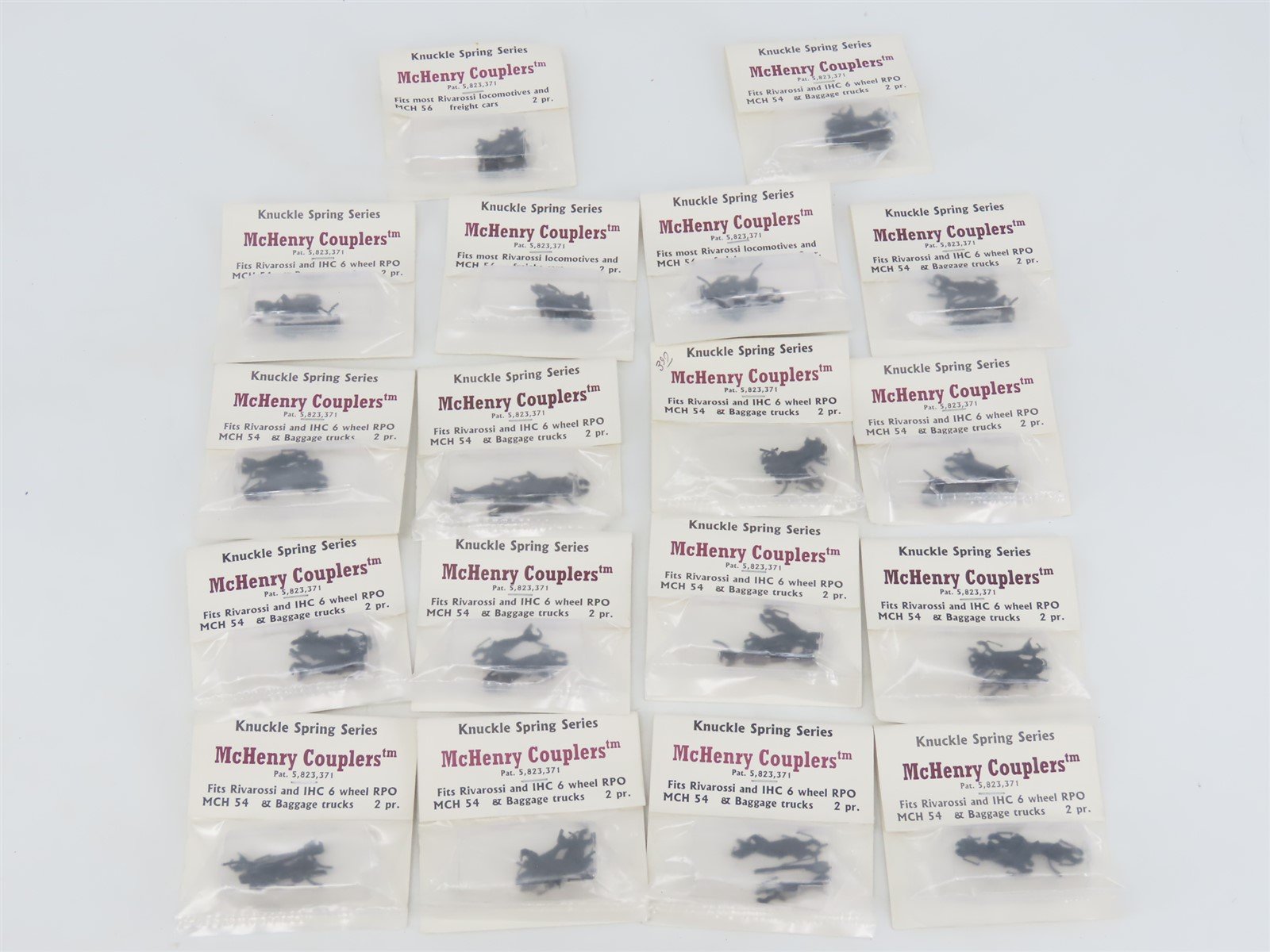 LOT of 18 HO Scale McHenry Coupler Packs for IHC & Rivarossi Passenger Cars