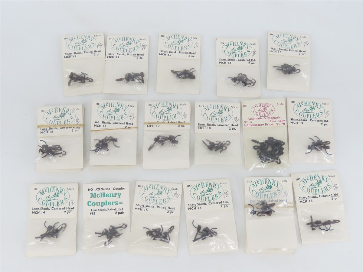 LOT of 10 HO Scale McHenry Long Shank Right Hand/Assorted Coupler Packs