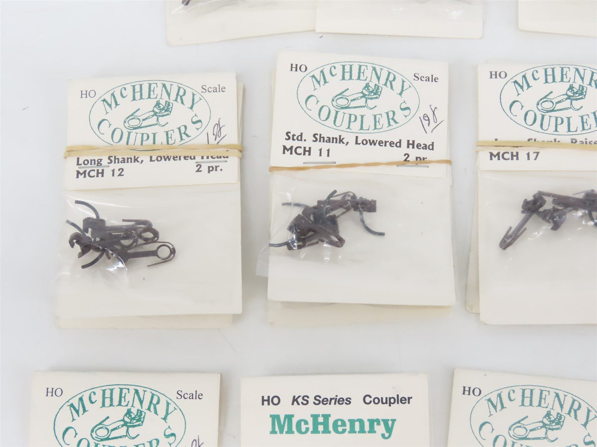 LOT of 10 HO Scale McHenry Long Shank Right Hand/Assorted Coupler Packs