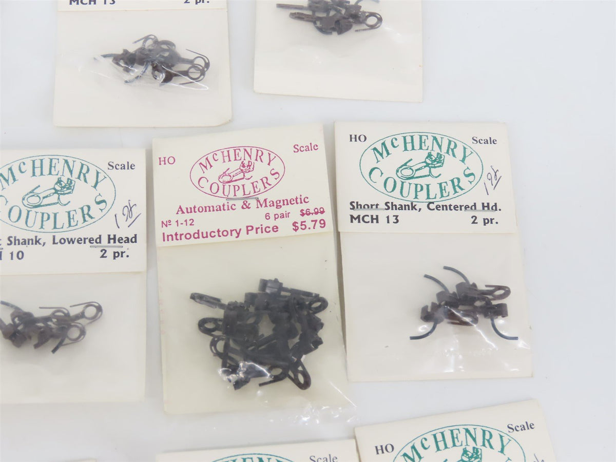 LOT of 10 HO Scale McHenry Long Shank Right Hand/Assorted Coupler Packs