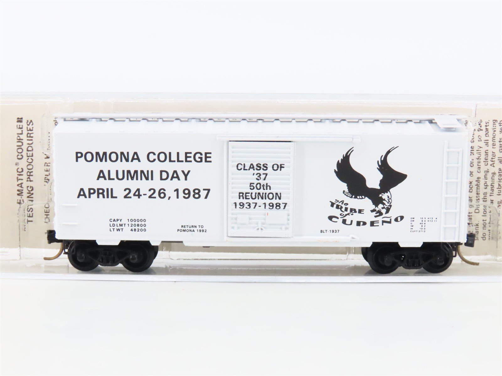 N Kadee Micro Trains MTL Special Run Pomona College Alumni Day 50th Boxcar