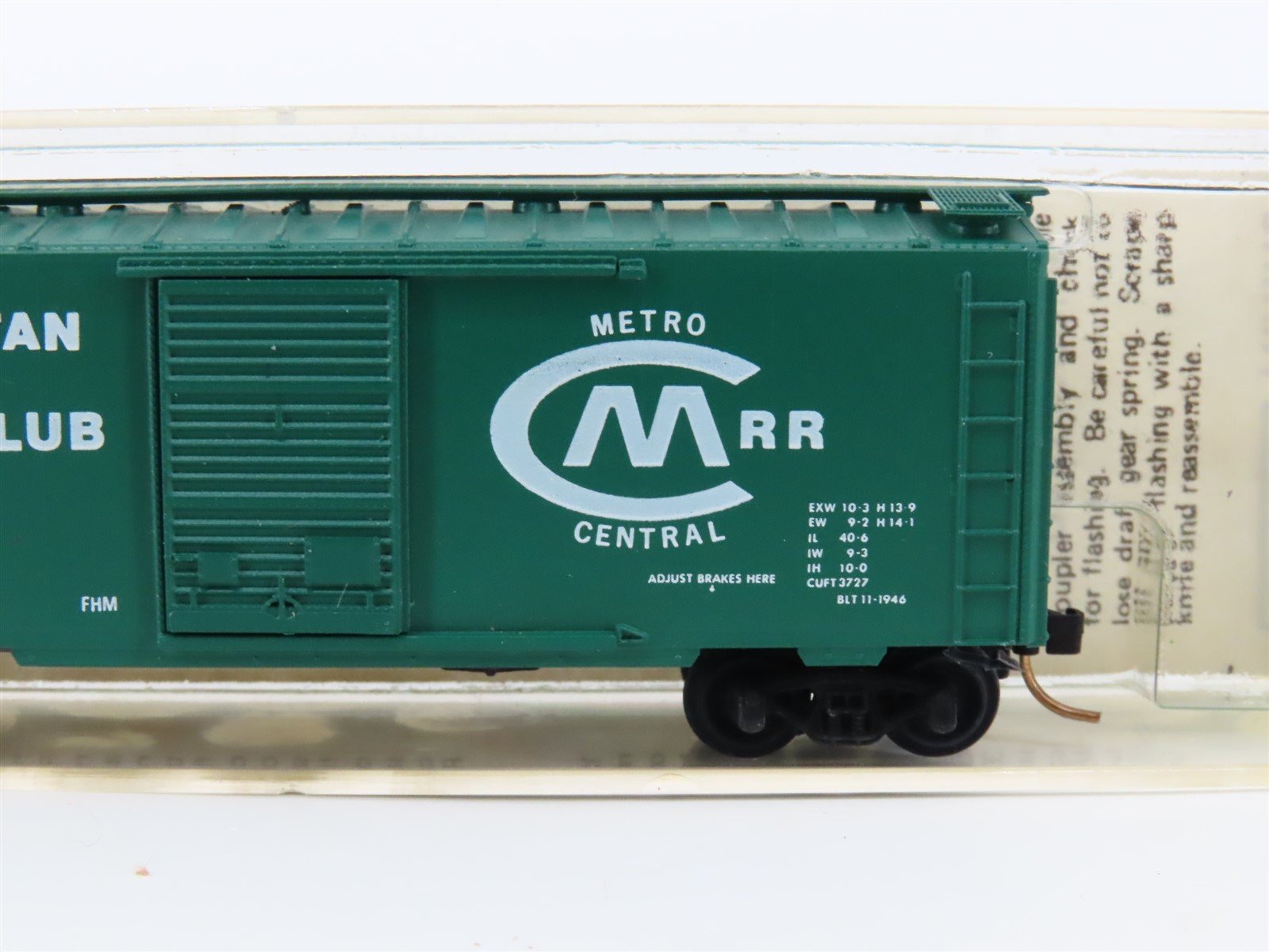 N Kadee Micro Trains MTL Special Run MC Metropolitan N Gauge RR Club Boxcar 1977