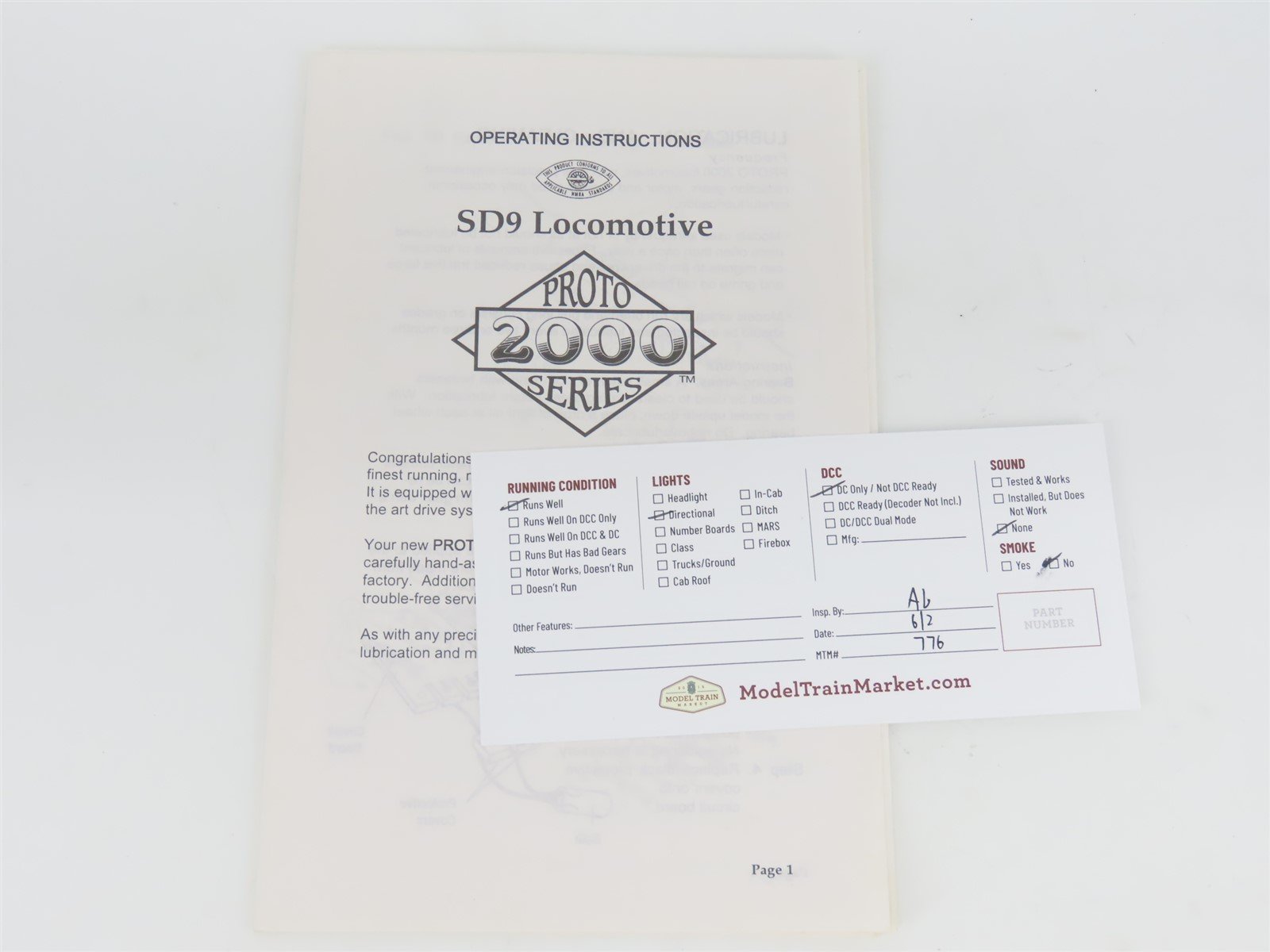 HO Scale Proto 2000 21192 PRR Pennsylvania SD9 Diesel Locomotive #7603