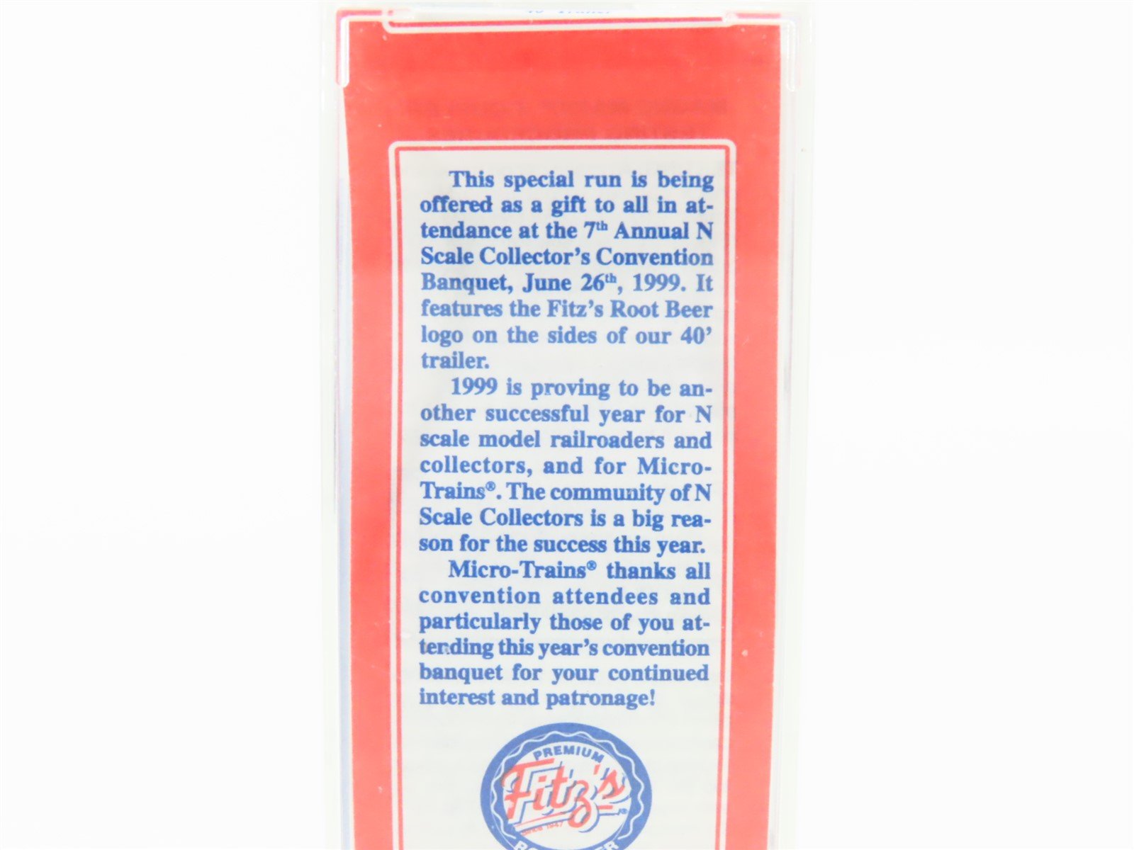 N Micro-Trains MTL NSC 6-99 Special Run Fitz's Root Bear 40' Semi Trailer