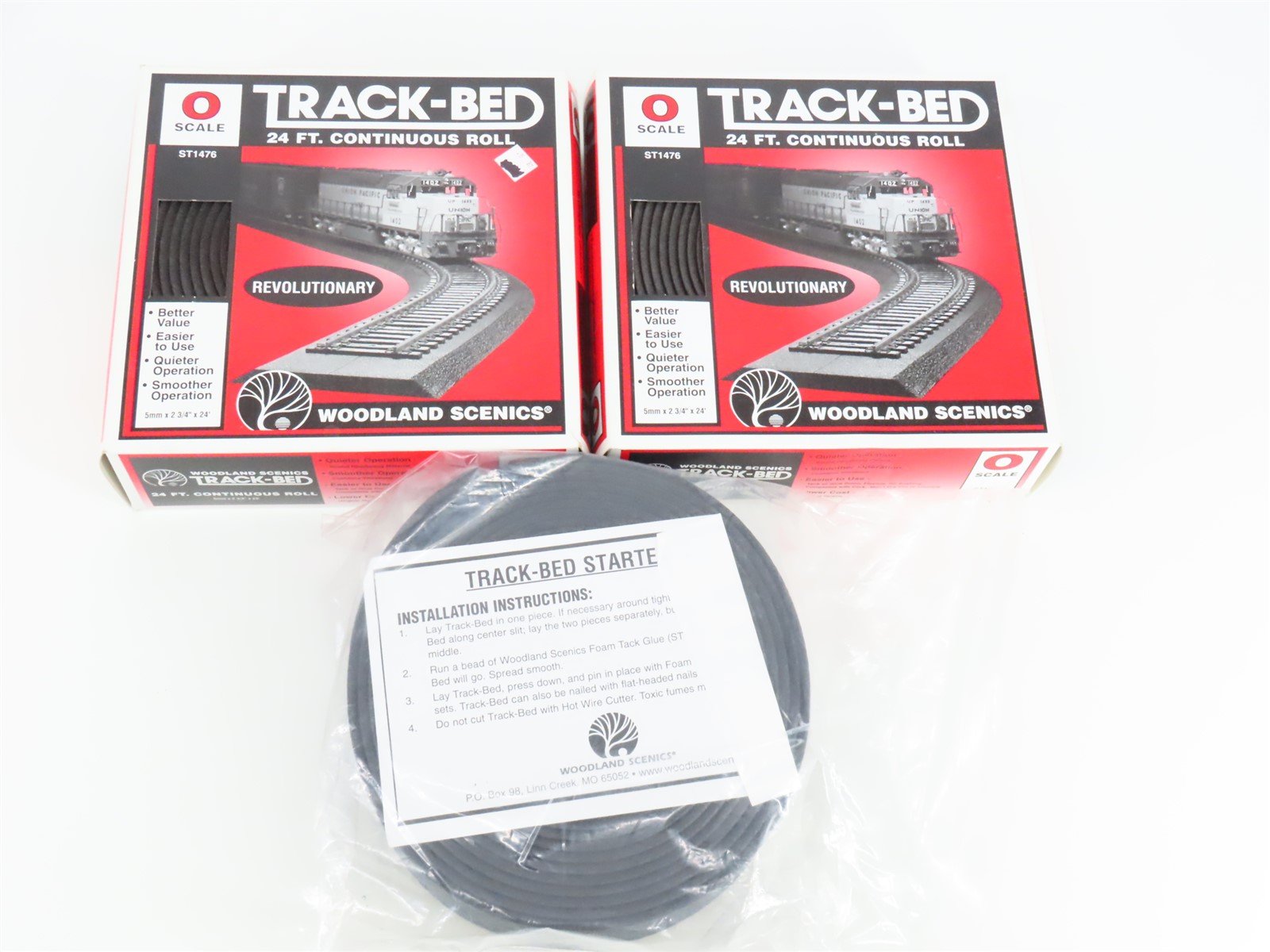 LOT of 3 O 1/48 Scale Woodland Scenics ST1476 Track Bed Starter Packs