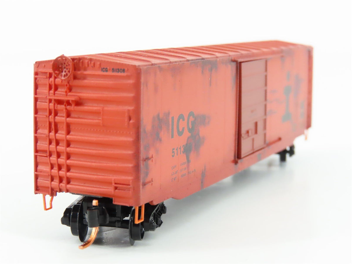 N Scale Micro-Trains MTL 07744120 ICG 50&#39; Boxcar #51136 Weathered &amp; Graffiti