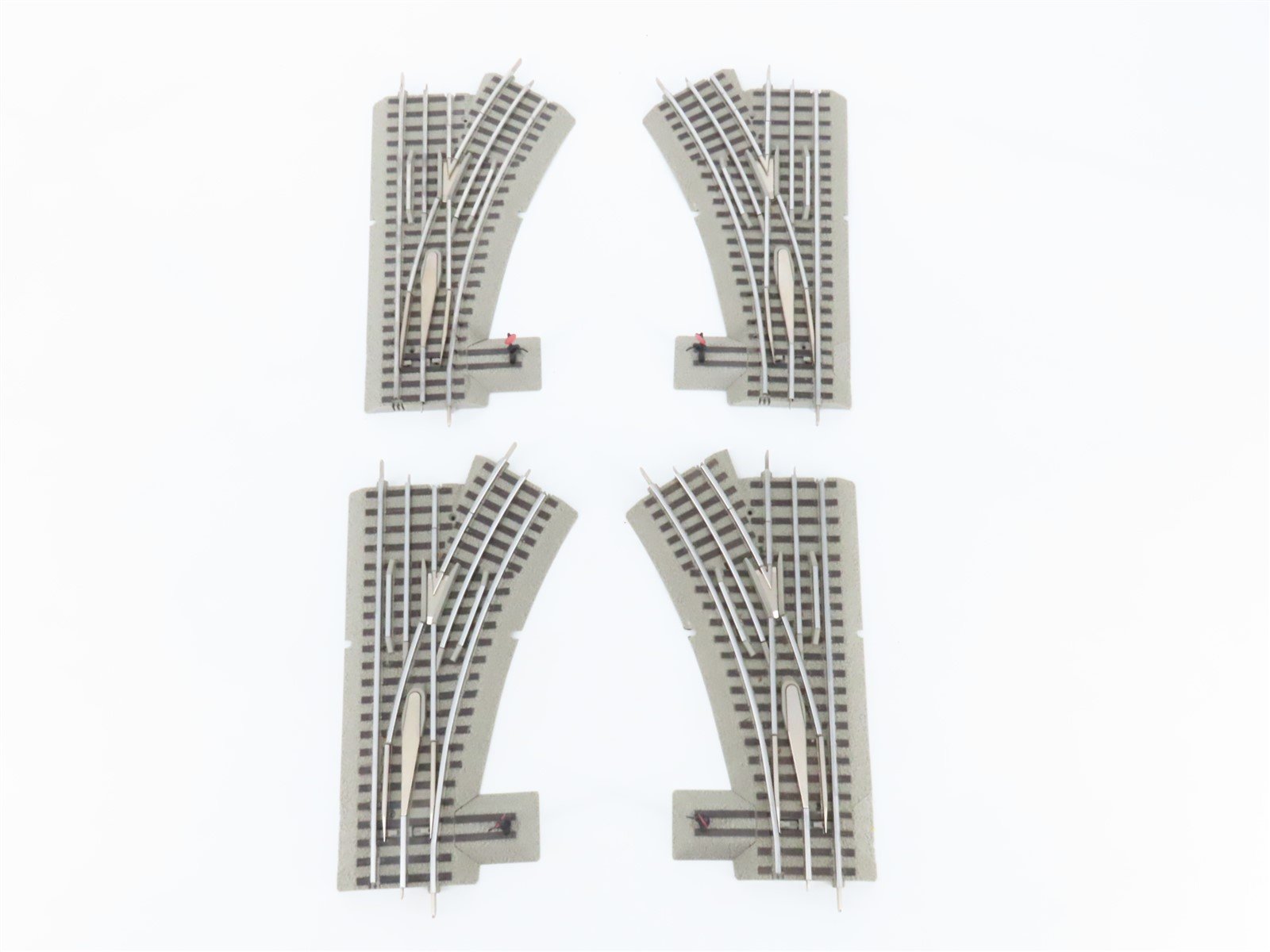 LOT of 4 O Lionel Fastrack Switch Turnout Left & Righthand Manual Track Pieces