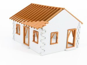 O 1/48 Scale Bachmann Plasticville 45316 House Under Construction
