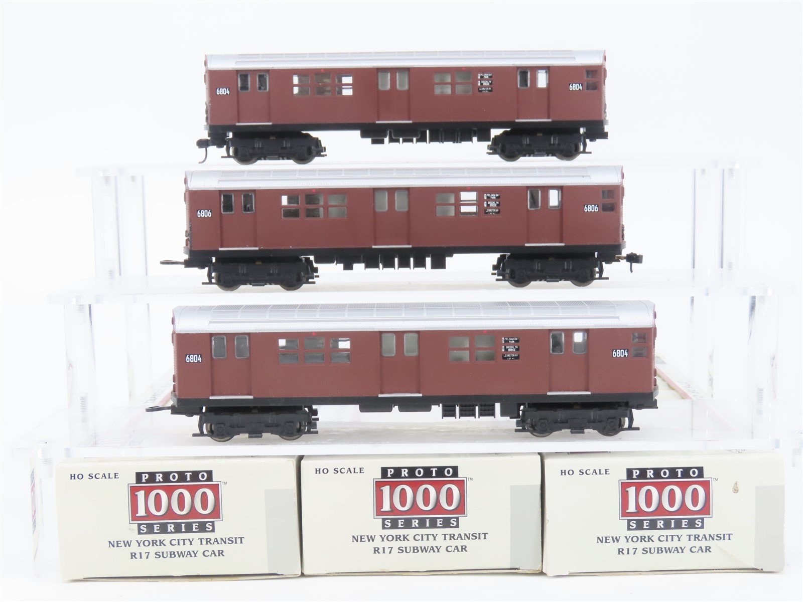 HO Proto 1000 NYC New York City Transit R17 Subway Red Bird 3-Car Set UNPOWERED
