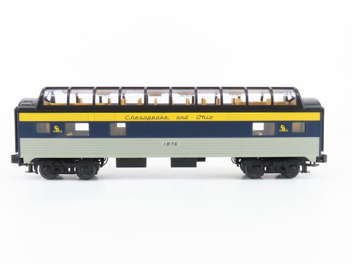 O Gauge 3-Rail MTH C&amp;O Chesapeake &amp; Ohio Railroad Dome Passenger #1876