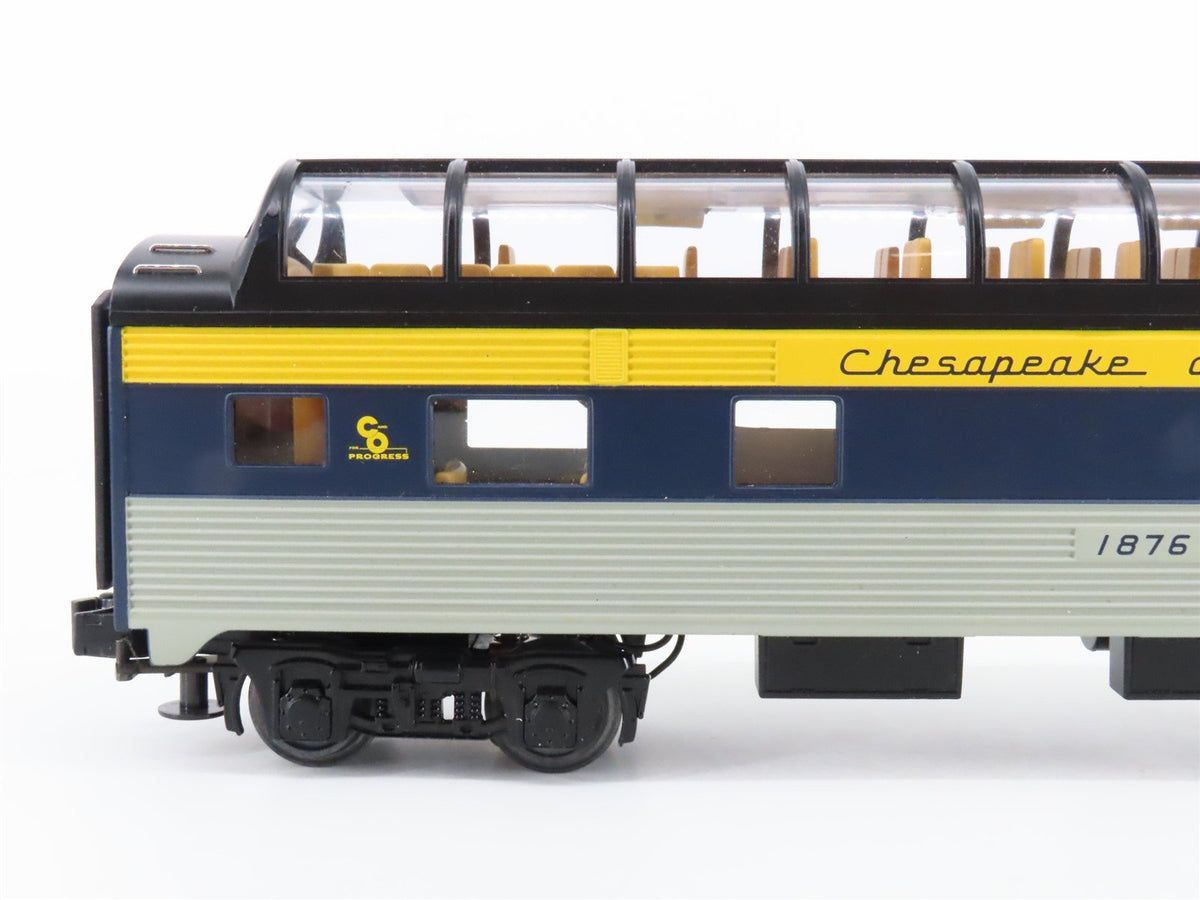 O Gauge 3-Rail MTH C&amp;O Chesapeake &amp; Ohio Railroad Dome Passenger #1876